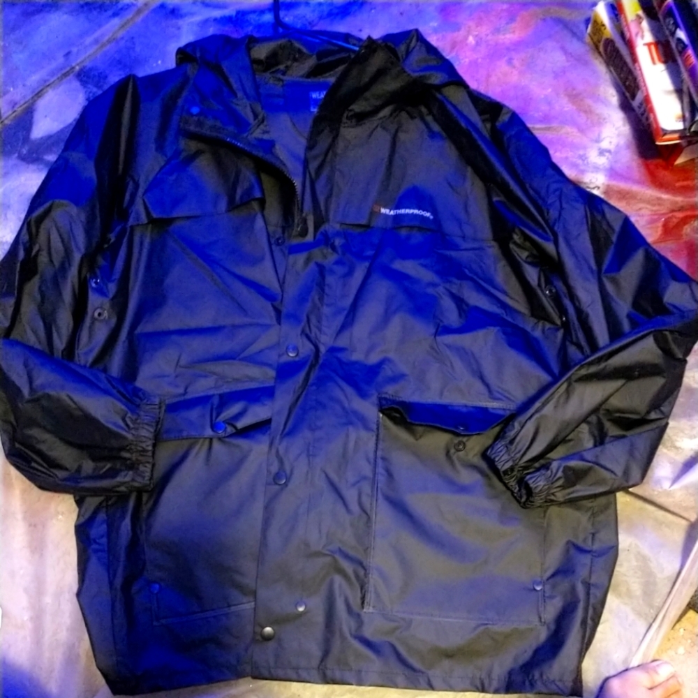 New Weatherproof 2pc Jacket and Pants RAIN Gear Blue LARGE